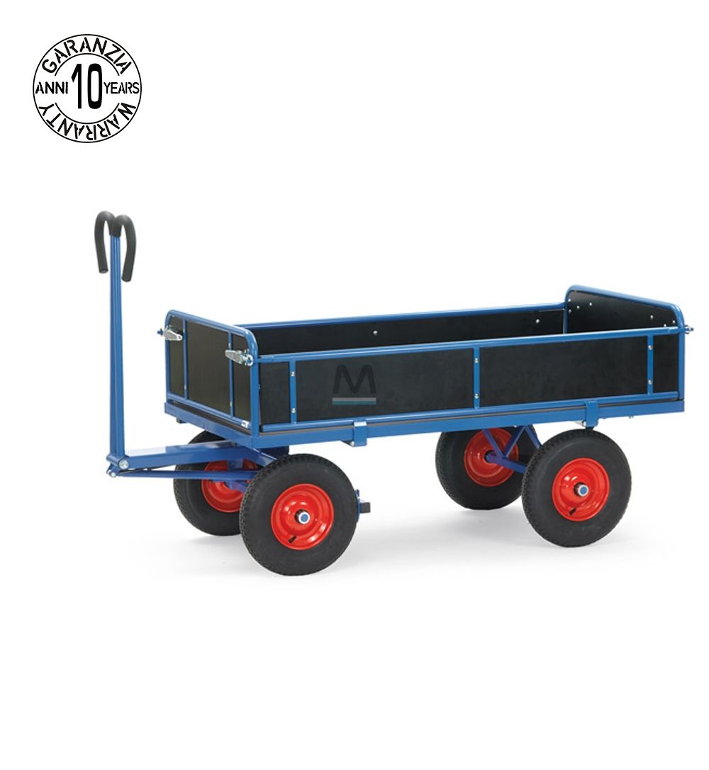 CARRELLO CON SPONDE GRANDE PORTATA 1000 KG